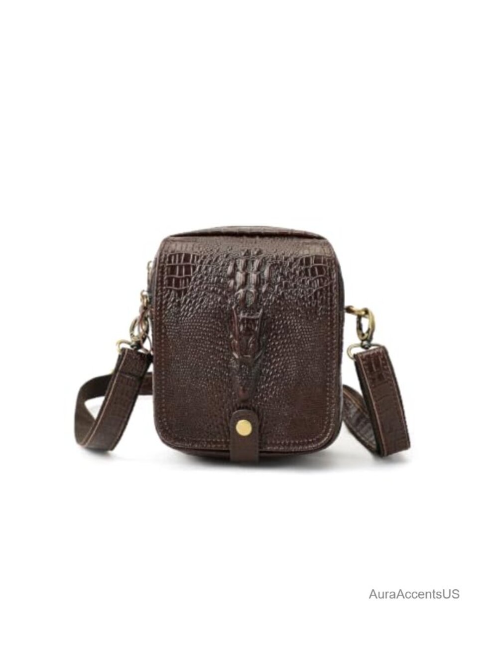 Genuine Leather Mens Crossbody Bag Anti-Theft Messenger Purse